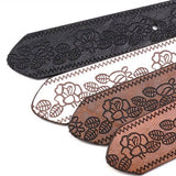 Black Vegan Floral Embossed Belt