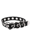 Amor Heart Buckle Choker Necklace - Black