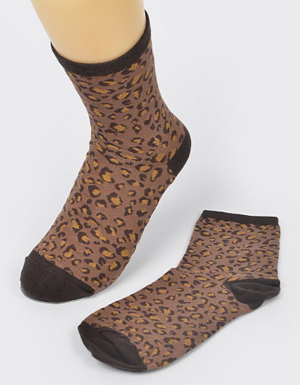 Brown Leopard Socks