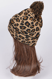 Leopard Pom Pom Beanien