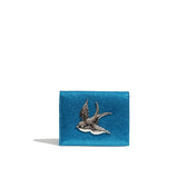 Blue Sparkle Love Bird Mini Wallet