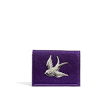 Purple Sparkle Love Bird Mini Wallet