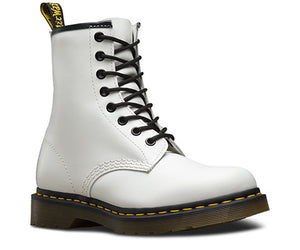 White Smooth Dr. Marten 8 Eye Boots with 1460 - DeadRockers