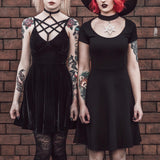 Magica Black Velvet Skater Dress