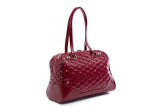 Red Crinkle Patent Temptress Medium Tote