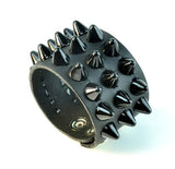 Three Row Tall British Cone Cone Stud Wristband