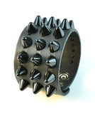 Three Row Tall British Cone Cone Stud Wristband