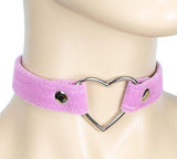 Baby Pink Velvet Heart Ring Choker