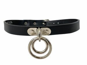 Last Rockers Vegan Double Ring Bondage Choker Black