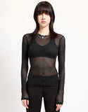 Classic Long Sleeve Black Fishnet Top