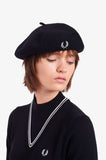 Fred Perry Black Wool Beret