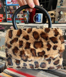 Meow Fuzzy Leopard Mini Purse