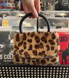 Meow Fuzzy Leopard Mini Purse