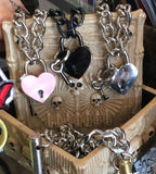 Black Chain Heart Lock Necklace