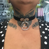 Double Ring Leather Choker