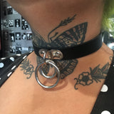 Double Ring Leather Choker