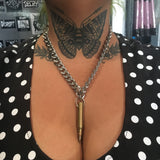 Brass Bullet Chain Necklace