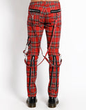 Classic Slim Leg Red Plaid Bondage Pants