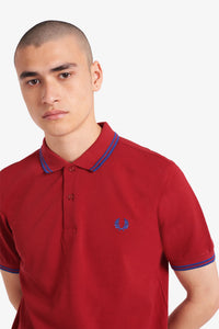 Fred Perry Twin Tipped Polo Deep Red / Cobalt