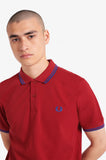 Fred Perry Twin Tipped Polo Deep Red / Cobalt