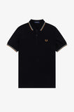 Fred Perry Polo Black / Light Blue / Clay