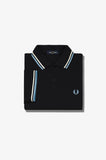 Fred Perry Twin Tipped Polo Black / White / Sky Blue