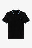 Fred Perry Twin Tipped Polo Black / White / Sky Blue