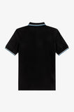 Fred Perry Twin Tipped Polo Black / White / Sky Blue