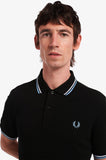 Fred Perry Twin Tipped Polo Black / White / Sky Blue