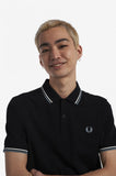 Fred Perry Polo Black / Snow White / Silver Blue