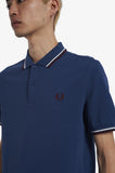 Fred Perry Polo Midnight Blue / Snow / Oxblood