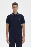 Fred Perry Polo Navy / Snow White / Seagrass