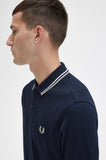 Fred Perry Polo Navy / Snow White / Seagrass