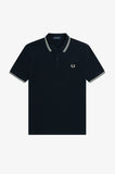 Fred Perry Polo Navy / Snow White / Seagrass