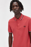 Fred Perry Polo Washed Red / Snow White / Black