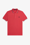 Fred Perry Polo Washed Red / Snow White / Black