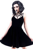 Magica Black Velvet Skater Dress