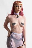 Sweetheart Fishnet Top Pastel Pink