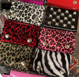 Fuzzy Animal Print Chain Wallet (Various Prints/Colors!)