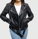 Stud Bomb Womens Leather Jacket