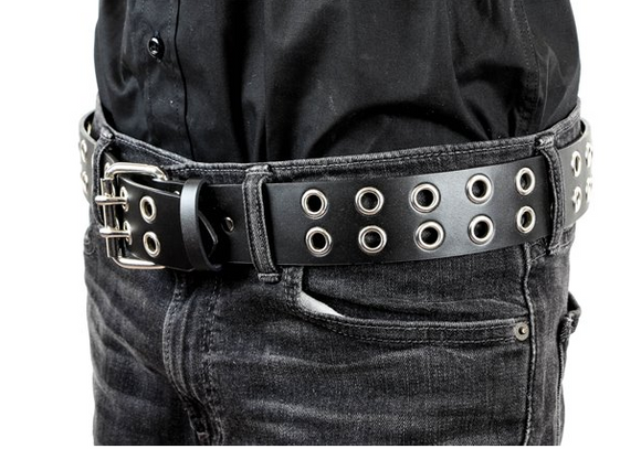 Double Eyelet Leather Belt