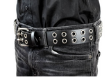 Double Eyelet Leather Belt