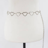 Silver Heart Chain Link Waist Belt