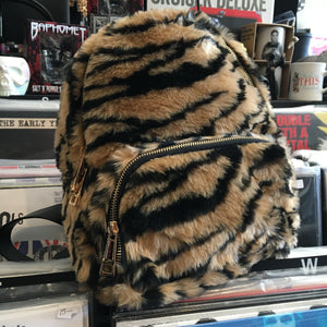 Fuzzy Tiger Print Mini Back Pack