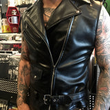 Mens Black Vegan Leather Vest