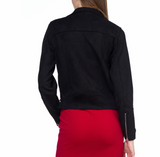 Black Faux Suede Moto Jacket