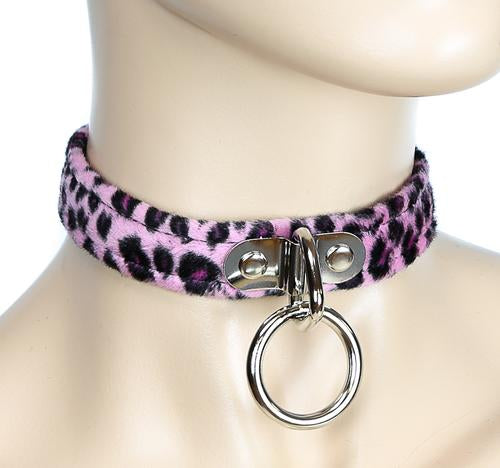 Pink Leopard Bondage Choker