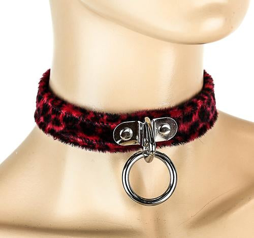 Red Leopard Bondage Choker