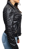 Stud Bomb Womens Leather Jacket